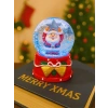 Yılbaşı Temalı LED Işıklı Yıldız Tutan Noel Baba Kar Küresi 9 cm Orta Boy Yeni Yıl Süsü - 48