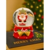 Yılbaşı Temalı LED Işıklı Yıldız Tutan Noel Baba Kar Küresi 9 cm Orta Boy Yeni Yıl Süsü - 48