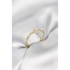 Yıldız Model Zirkon Taşlı Gold Renk Kadın Yüzük - TJ-BYK3973