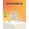 Yıldız Ve Ay Figürlü Prizli Perde Led Işık Romantik Ortam Aydınlatması