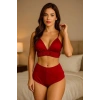 Yüksek Bel Şortlu Bralet Takım