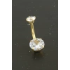 Yuvarlak Zirkon Taşlı Çelik Piercing 1 Adet