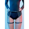 Zincir Detaylı Seksi Deri Belden Askılı Bacak Jartiyer Harness - Brf1323