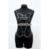 Zincir Detaylı Şık Deri Göğüs Harness, Büstiyer Harness, Deri Göğüs Harness- Brf1399