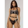 Zincirli Göğüs Ve Bel Detaylı Boyun Ve Arkadan Bağlamalı Harness - Brf701