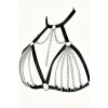 Zincirli Lastik Seksi Göğüs Harness - Brf805