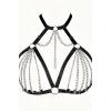 Zincirli Lastik Seksi Göğüs Harness - Brf805