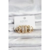 Zirkon Taşlı Pirinç Gold Renk Halka Kadın Küpe Seti - TJ-BKP11489