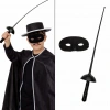 Zorro Kostüm Plastik Aksesuar Seti – Maske ve Kılıç (67 cm)