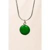 Zümrüt Doğal Taşı Zincirli El Yapımı Kolye Uç: 1,5 cm Zincir: 20 cm Kutulu