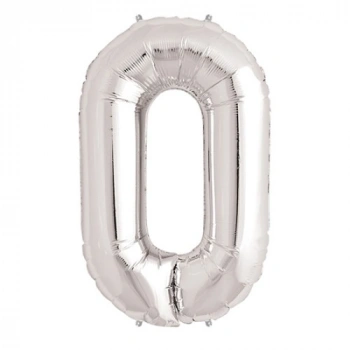 0 Rakam Folyo Balon Gümüş 40 inç