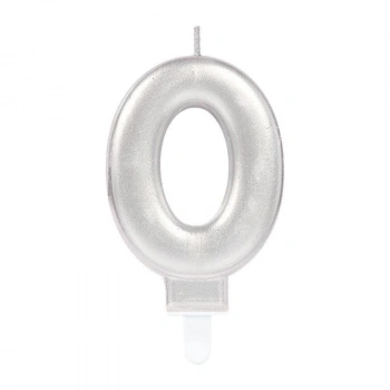 0 Rakam Mum Gümüş Renk