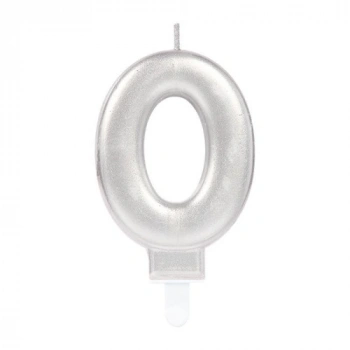 0 Rakam Mum Gümüş Renk