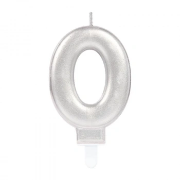 0 Rakam Mum Gümüş Renk