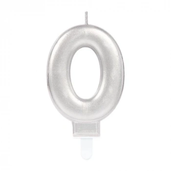 0 Rakamı Mum Gümüş Renk