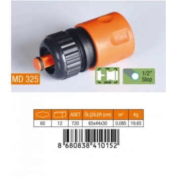 1/2 HORTUM BAĞLANTI ADAPTÖRÜ STOPLU (4887)