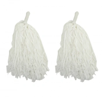 1 Çift ( 2 Adet ) Beyaz Renk 23 Nisan Gösteri Ponponu (4887)