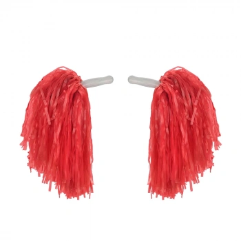 1 Çift ( 2 Adet ) Kırmızı Renk 23 Nisan Gösteri Ponponu (4887)