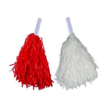 1 Çift Kırmızı Beyaz Renklerde 23 Nisan Gösteri Ponponu (4887)