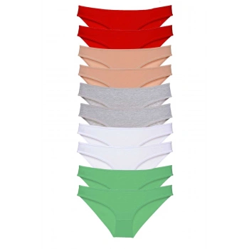 10 adet Süper Eko Set Likralı Kadın Slip 506