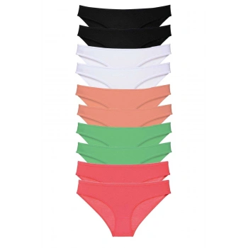 10 adet Süper Eko Set Likralı Kadın Slip Külot 504