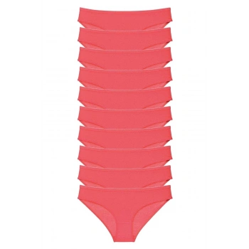 10 adet Süper Eko Set Likralı Kadın Slip Külot Fuşya