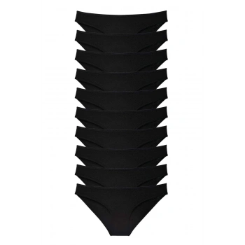 10 adet Süper Eko Set Likralı Kadın Slip Külot Siyah