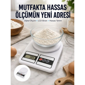 10 Kg Kapasiteli Lcd Ekranlı Dijital Mutfak Tartıs Yeni Nesil