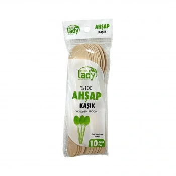 10li Lüks Ahşap Kaşık