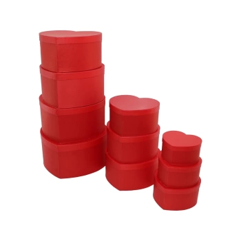 10 PCS BOY KIRMIZI KALPLİ HEDİYE KUTUSU (4887)