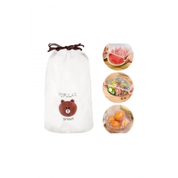 100 Adet Tazelik Koruyucu Tabak Tencere Gıda Bonesi  Çok Amaçlı Pratik Kapak Tencere Bonesi