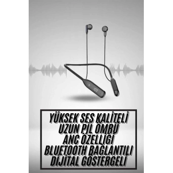 100 Saat Kablolu Boyun Askılı Dijital Göstergeli Bluetooth Kulaklık