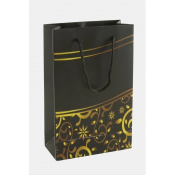 11*17 Çiçek Desenli İpli Karton Çanta 1 Adet