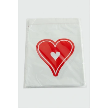 11*17 Kalp Sedef Poşet Paketi 100 Adet