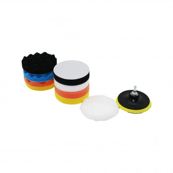 115 MM  11PCS POLİSAJ SÜNGER SETİ 8 AD. 115MM SÜNGER- 1 POLİSAJ PED -1 M14 ADAPTÖR - 1 CIRTLI DİSK TABAN (4887)