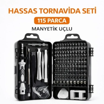 115 Parça Manyetik Uçlu Hassas Tornavida Seti