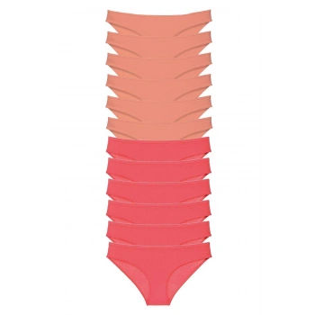 12 adet Eko Set Likralı Kadın Slip Külot Pudra Fuşya