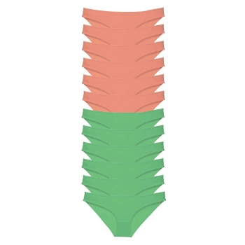 12 adet Eko Set Likralı Kadın Slip Külot Pudra Yeşil