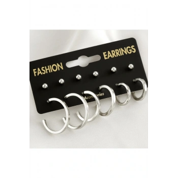 12 Adet Ezme Halka Küpe