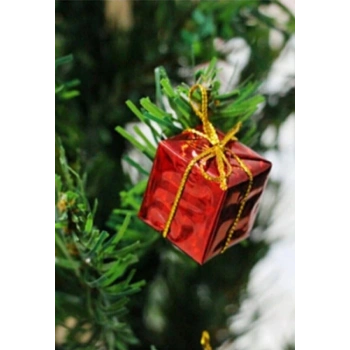 12 Adet Hediye Paketi  Renkli Noel  Yılbaşı Çam Ağacı Süsü 3 cm