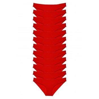 12 adet Süper Eko Set Likralı Kadın Slip Külot Kırmızı