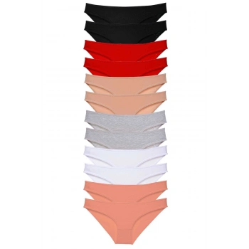 12 adet Süper Eko Set Likralı Kadın Slip Külot Set 1