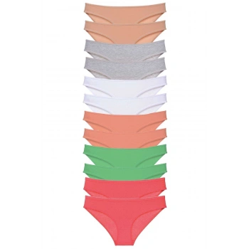 12 adet Süper Eko Set Likralı Kadın Slip Külot Set 6