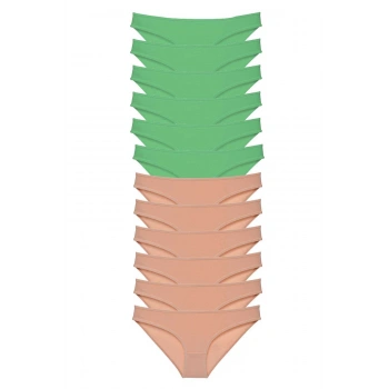 12 adet Süper Eko Set Likralı Kadın Slip Külot Yeşil Ten
