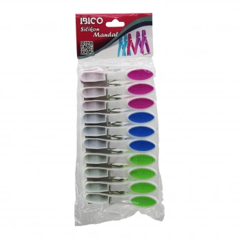 120 ADET RENKLİ SİLİKON AĞIZ - BAS-AÇ BEYAZ PLASTİK MANDAL (4887)