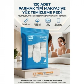 120li Parmak Tipi Makyaj Temizleme Pedi, Yüz & Tonik Pamuğu 723167
