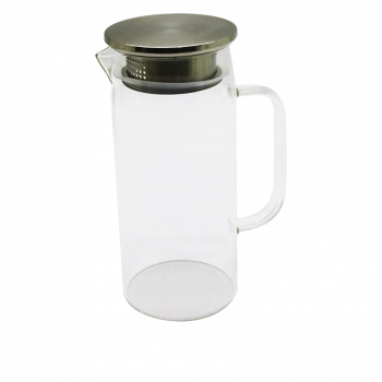 1.2LT - YUVARLAK CAM SÜRAHİ - SÜZGEÇLİ METAL KAPAK BOROSİLİKAT - TERMİSİL ISIYA DAYANAKLI (4887)