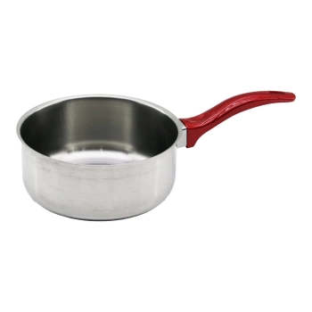 14CM   KIRMIZI PLASTİK KULP   ÇELİK  SOS TAVA (4887)