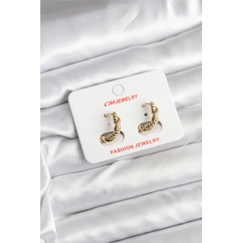 14K Gold Renk Kaplama Burgu Model CM Kadın Küpe - TJ-BKP11402