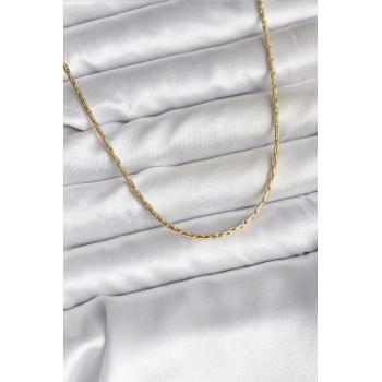 14K Gold Renk Kaplama İnce Zincir Model CM Kadın Kolye - TJ-BKO10741